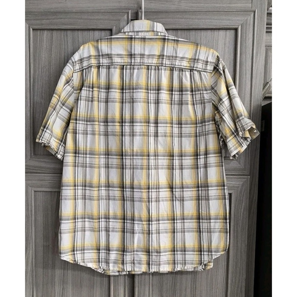 Carhartt Shirt Relaxed Fit Mens XL Gray Blue Plaid Pearl Snap Short Sleeve - Picture 2 of 11